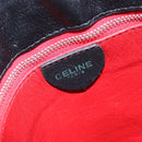 CELINE Circle Shoulder Bag Leather Black Gold Auth BAZ623A-18