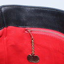 CELINE Circle Shoulder Bag Leather Black Gold Auth BAZ623A-21