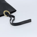 CELINE Circle Shoulder Bag Leather Black Gold Auth BAZ623A-7
