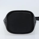 CELINE Circle Shoulder Bag Leather Black Gold Auth BAZ623A-5