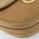 CELINE Shoulder Bag Leather Beige Gold Auth BAZ624A-15