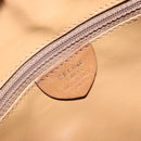 CELINE Shoulder Bag Leather Beige Gold Auth BAZ624A-12