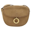 CELINE Shoulder Bag Leather Beige Gold Auth BAZ624A-13