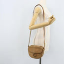 CELINE Shoulder Bag Leather Beige Gold Auth BAZ624A-23