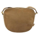 CELINE Shoulder Bag Leather Beige Gold Auth BAZ624A-2