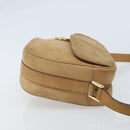 CELINE Shoulder Bag Leather Beige Gold Auth BAZ624A-3