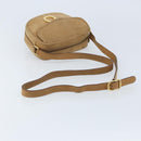 CELINE Shoulder Bag Leather Beige Gold Auth BAZ624A-7