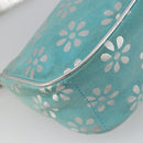 CELINE Accessory Pouch Suede Light Blue Silver Auth BAZ625A-16