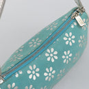 CELINE Accessory Pouch Suede Light Blue Silver Auth BAZ625A-6