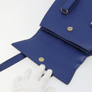 CELINE Shoulder Bag Leather Blue Gold Auth BAZ626A-15
