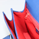 CELINE Shoulder Bag Leather Blue Gold Auth BAZ626A-19