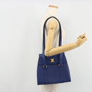 CELINE Shoulder Bag Leather Blue Gold Auth BAZ626A-24