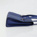 CELINE Shoulder Bag Leather Blue Gold Auth BAZ626A-4