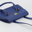 CELINE Shoulder Bag Leather Blue Gold Auth BAZ626A-6