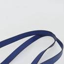 CELINE Shoulder Bag Leather Blue Gold Auth BAZ626A-8