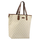 GUCCI GG Supreme Tote Bag PVC Ivory Gold 189896 Auth BAZ627-1