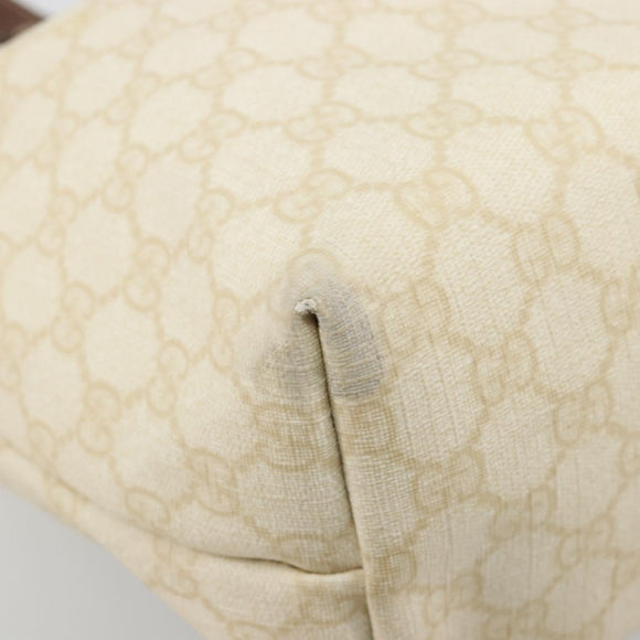 GUCCI GG Supreme Tote Bag PVC Ivory Gold 189896 Auth BAZ627
