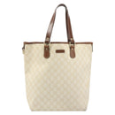 GUCCI GG Supreme Tote Bag PVC Ivory Gold 189896 Auth BAZ627-13