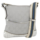 GUCCI GG Canvas Shoulder Bag Silver 147671 Auth BAZ628A-1