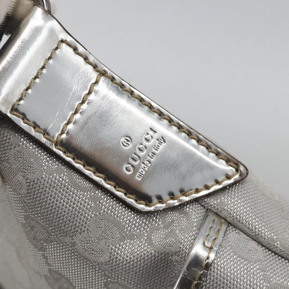 GUCCI GG Canvas Shoulder Bag Silver 147671 Auth BAZ628A