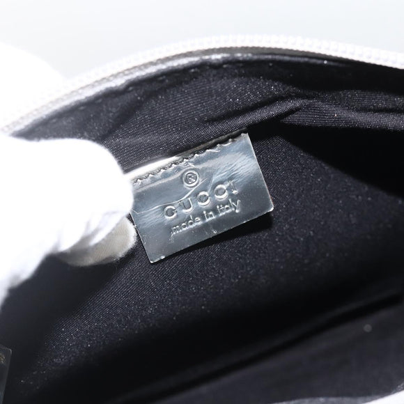 GUCCI GG Canvas Shoulder Bag Silver 147671 Auth BAZ628A