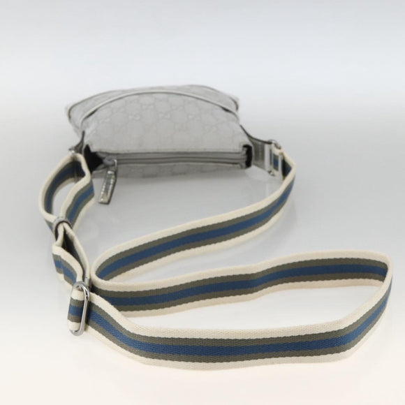 GUCCI GG Canvas Shoulder Bag Silver 147671 Auth BAZ628A