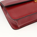 Christian Dior Shoulder Bag Leather Red Gold Auth BAZ634-14
