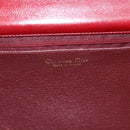 Christian Dior Shoulder Bag Leather Red Gold Auth BAZ634-17