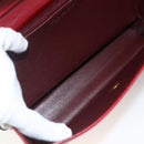 Christian Dior Shoulder Bag Leather Red Gold Auth BAZ634-11