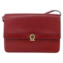 Christian Dior Shoulder Bag Leather Red Gold Auth BAZ634-13