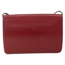 Christian Dior Shoulder Bag Leather Red Gold Auth BAZ634-2