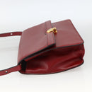 Christian Dior Shoulder Bag Leather Red Gold Auth BAZ634-3