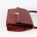 Christian Dior Shoulder Bag Leather Red Gold Auth BAZ634-4