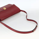Christian Dior Shoulder Bag Leather Red Gold Auth BAZ634-7