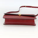Christian Dior Shoulder Bag Leather Red Gold Auth BAZ634-5