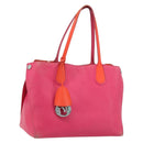 Christian Dior Tote Bag Leather Pink Silver Auth BAZ635A-1