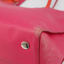 Christian Dior Tote Bag Leather Pink Silver Auth BAZ635A-9