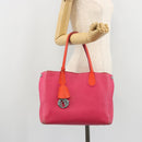 Christian Dior Tote Bag Leather Pink Silver Auth BAZ635A-19