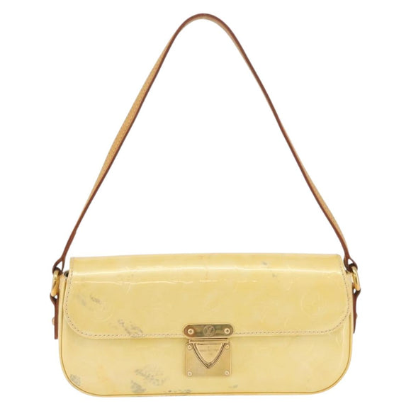 LOUIS VUITTON Monogram Vernis Malibu Street Bag Perle M91507 LV Auth BAZ639