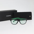 CHANEL COCO Mark Glasses plastic Green CC Auth BAZ663-12