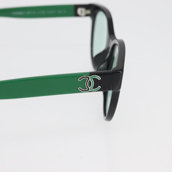 CHANEL COCO Mark Glasses plastic Green CC Auth BAZ663