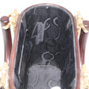Salvatore Ferragamo Gancini Hand Bag Wood Brown Gold Auth BAZ667V-20