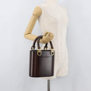 Salvatore Ferragamo Gancini Hand Bag Wood Brown Gold Auth BAZ667V-23