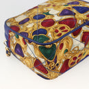 CHANEL Matelasse Chain Shoulder Bag Satin Blue Gold CC Auth BAZ668V-18