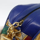 CHANEL Matelasse Chain Shoulder Bag Satin Blue Gold CC Auth BAZ668V-9