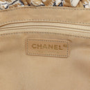 CHANEL Camelia Hand Bag Canvas Beige Gold CC Auth BAZ669V-15