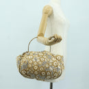 CHANEL Camelia Hand Bag Canvas Beige Gold CC Auth BAZ669V-23
