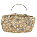 CHANEL Camelia Hand Bag Canvas Beige Gold CC Auth BAZ669V-3