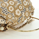CHANEL Camelia Hand Bag Canvas Beige Gold CC Auth BAZ669V-6