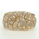 CHANEL Camelia Hand Bag Canvas Beige Gold CC Auth BAZ669V-9